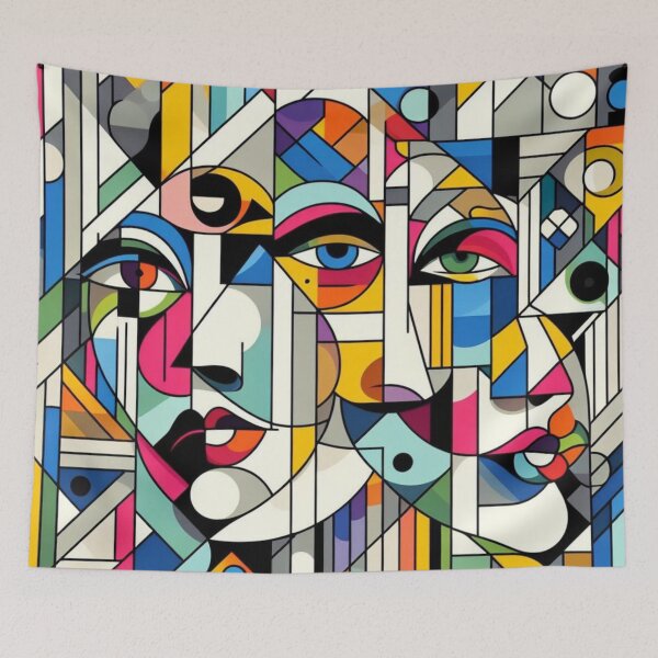Artikelvorschau, Viele Gesichter. Eine abstrakte Variation basierend auf Picassos Werk. Kreativität, Kunstfertigkeit, künstlerische Kunst, Kunstkenner entworfen und verkauft von 2012DreamVision.