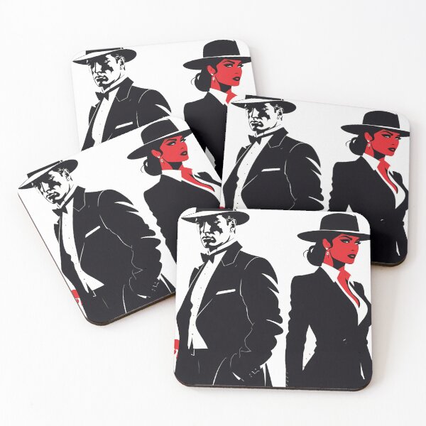 Item preview, Historical Intrigue: Mafia Depicted in Unique Digital Silhouettes designed and sold by Artedig.