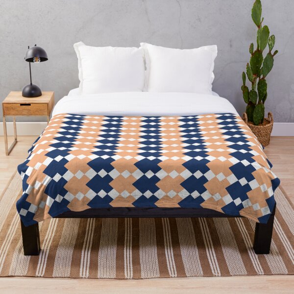 Item preview, Seamless geometric pattern with rhombuses in retro style, seamless two tone blue and beige diamond pattern with stripes as abstract background designed and sold by pipikijung.