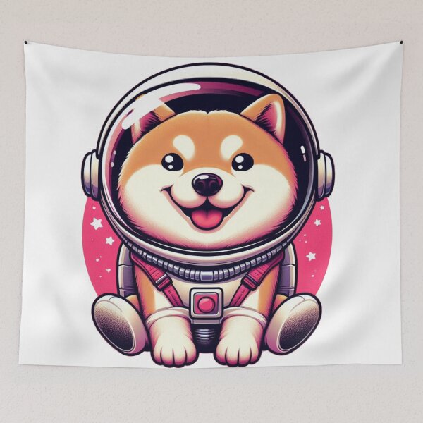 Item preview, "Happy Shiba Inu Astronaut: Exploring the Cosmos" designed and sold by Pearlsiwa.