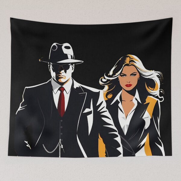 Item preview, Mafia in Monochrome: Digital Silhouettes Reveal Hidden Truths designed and sold by Artedig.