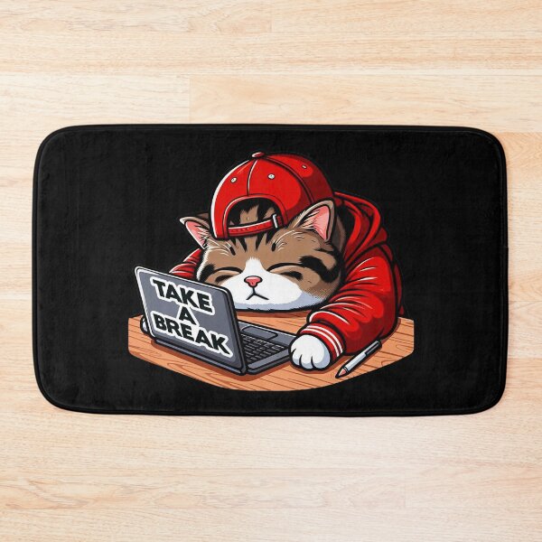 Item preview, Take A Break meme Chubby Tabby Cat Take A Nap Laptop designed and sold by plushism.