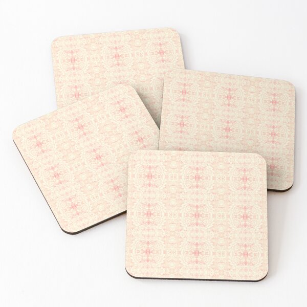 Item preview, Paloma Faded Vintage Floral Damask in Pink and Cream Fabric designed and sold by Piccolo Fiore Prints.