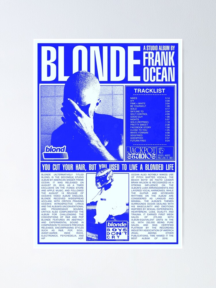 Frank Ocean Blonde Poster - Neon Blue