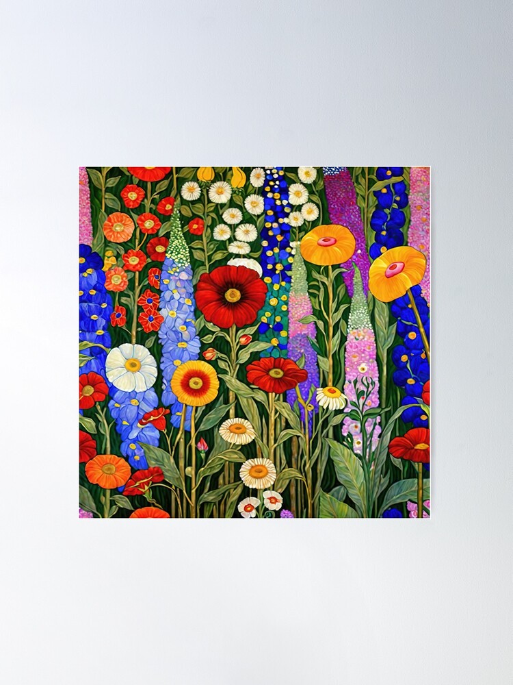 Amazon.com: Wee Blue Coo Gustav Klimt Flower Garden 1907 Old