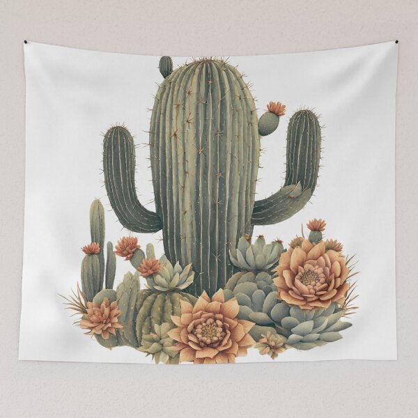 Item preview, Bohemian Style Flowering Cactus designed and sold by Mozyden.