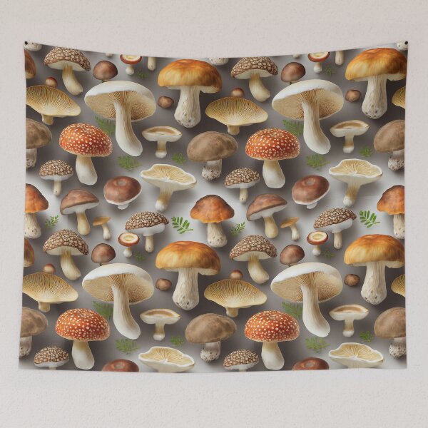 Item preview, Mushrooms Repeating Pattern designed and sold by Angry Swan Designs.