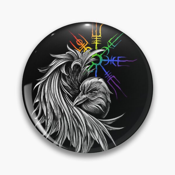 Item preview, Raven with rainboe vegvisir designed and sold by Katart-is.