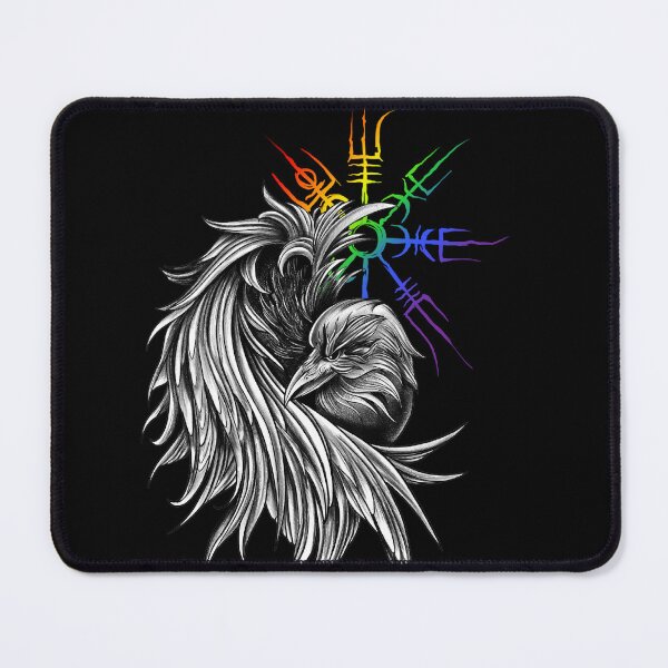 Item preview, Raven with rainboe vegvisir designed and sold by Katart-is.