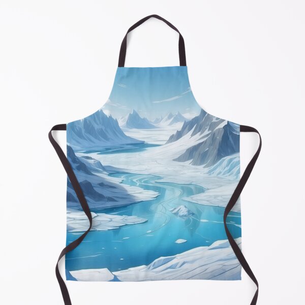 Item preview, Icy valleys with frozen rivers and mountains covered with snow. Cartoon sketch painting style designed and sold by Andrey-Myagkov.