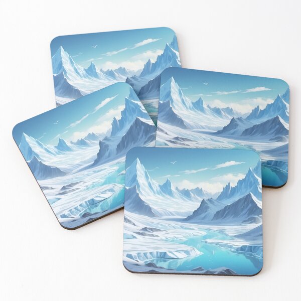 Item preview, Copy of Icy valleys with frozen rivers and mountains covered with snow. Cartoon sketch painting style designed and sold by Andrey-Myagkov.