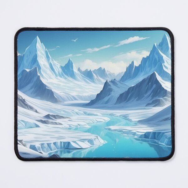 Item preview, Copy of Icy valleys with frozen rivers and mountains covered with snow. Cartoon sketch painting style designed and sold by Andrey-Myagkov.