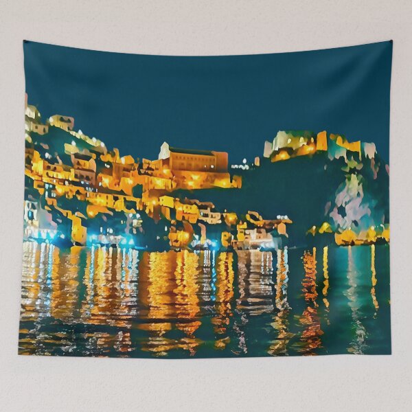 Item preview, Italian Coastal Town by Night designed and sold by Leufia.