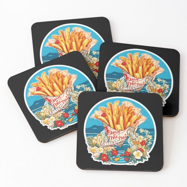 Item preview, Golden French Fries by The Beach with Hawaiian Orchid Flowers designed and sold by NautiChic.