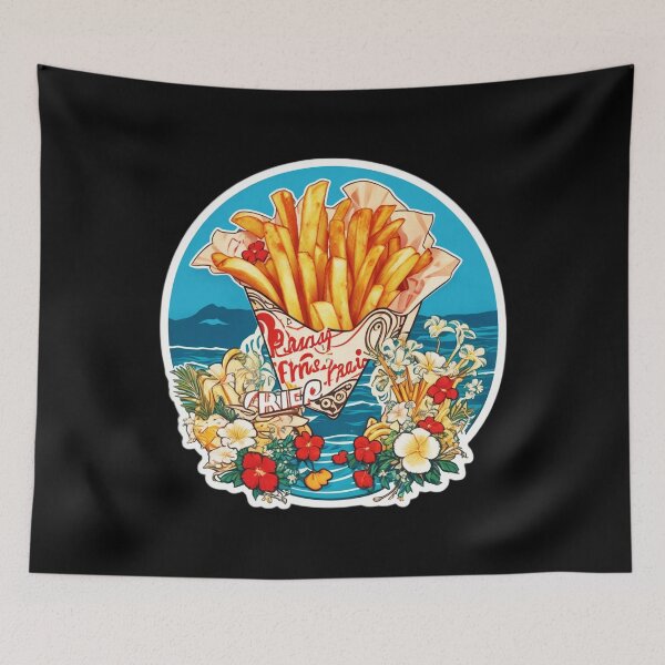 Item preview, Golden French Fries by The Beach with Hawaiian Orchid Flowers designed and sold by NautiChic.