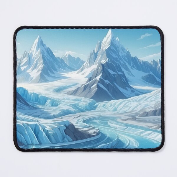 Item preview, Copy of Icy valleys with frozen rivers and mountains covered with snow. Cartoon sketch painting style designed and sold by Andrey-Myagkov.