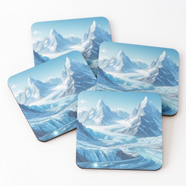 Item preview, Copy of Icy valleys with frozen rivers and mountains covered with snow. Cartoon sketch painting style designed and sold by Andrey-Myagkov.