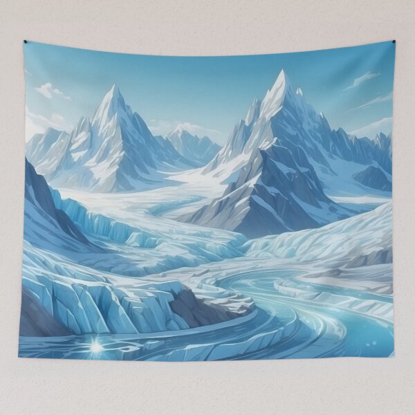 Item preview, Copy of Icy valleys with frozen rivers and mountains covered with snow. Cartoon sketch painting style designed and sold by Andrey-Myagkov.