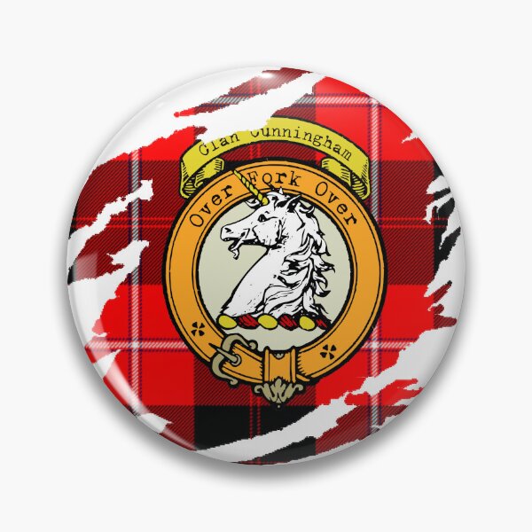 Artikelvorschau, Cunningham Crest schottischer Nachname Tartan entworfen und verkauft von BagTown Clans.