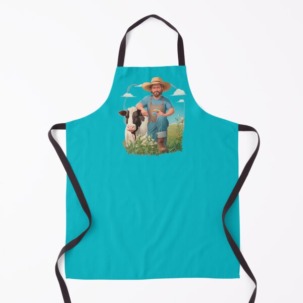 Item preview, Farmer with a cow on the meadow designed and sold by HarridanCreates.