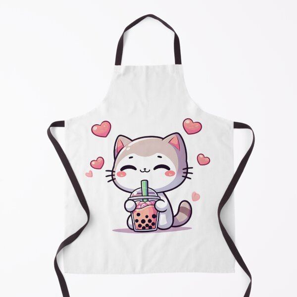Item preview, Aesthetic Cat Drinking Boba designed and sold by teedory.