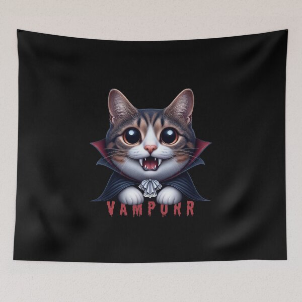 Item preview, Vampurr Fun Cat Pun Halloween designed and sold by PrintsByLoVi.