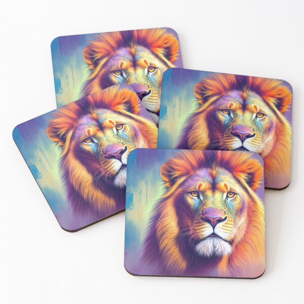 Item preview, Colorful and Majestic digital artwork of a Lion designed and sold by angelisart.