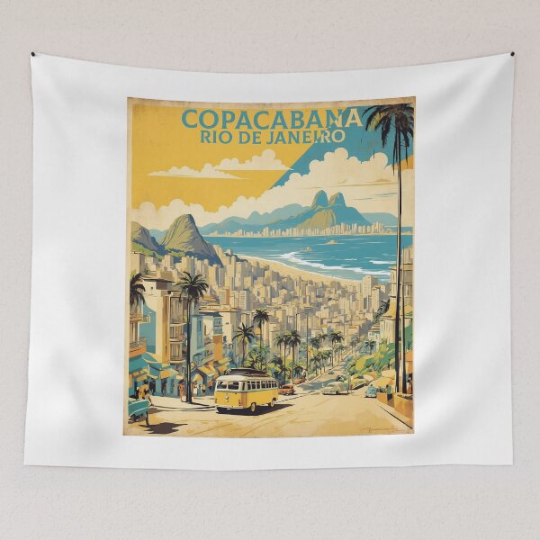 Item preview, Copacabana Rio de Janeiro Vintage Poster Tourism  designed and sold by TravelersGems.