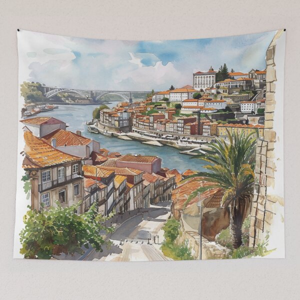 Item preview, Watercolor Design of Vila Nova de Gaia - Portugal  designed and sold by Sketch-Shack.