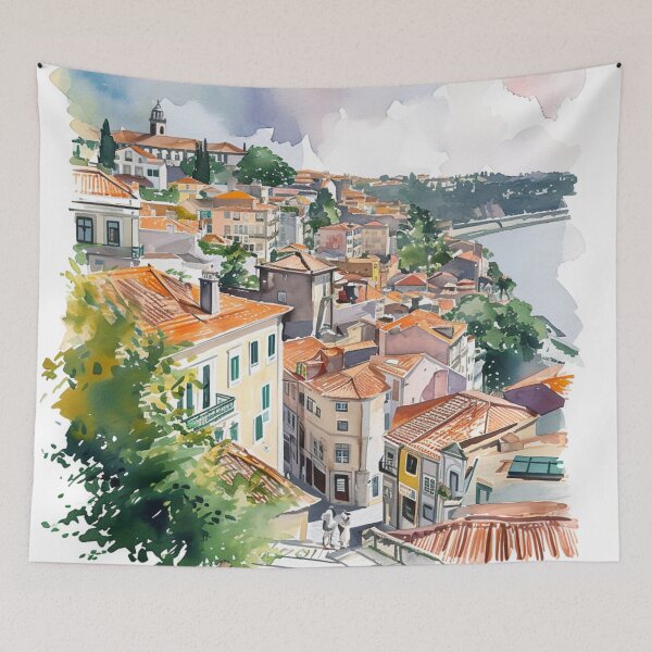 Item preview, Watercolor Design of Vila Nova de Gaia - Portugal  designed and sold by Sketch-Shack.