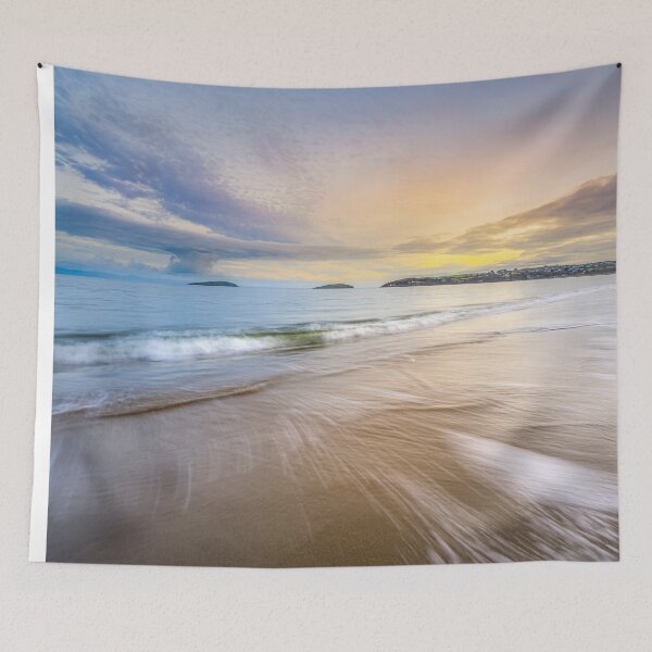 Item preview, The main beach in Abersoch with a long exposure at sunset. designed and sold by Turtle  Photography.