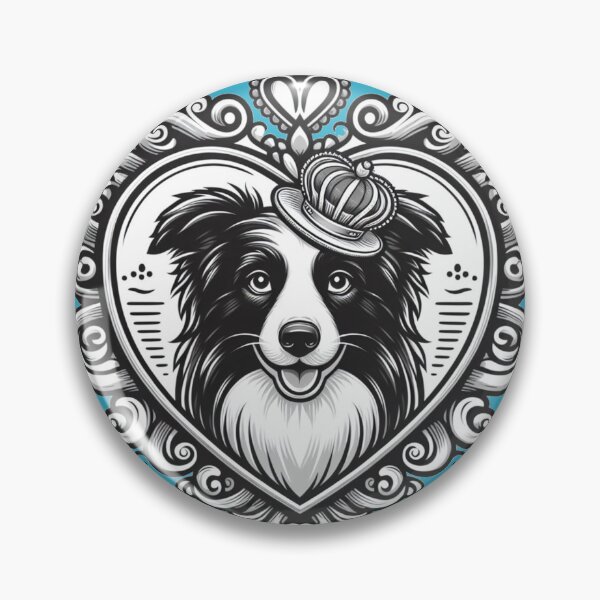 Item preview, Border Collie Black And White Dog smiley Crown Dog Valentine designed and sold by CoffeeIsATrip.