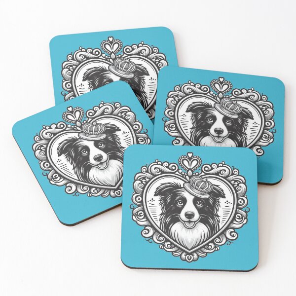 Item preview, Border Collie Black And White Dog smiley Crown Dog Valentine designed and sold by CoffeeIsATrip.