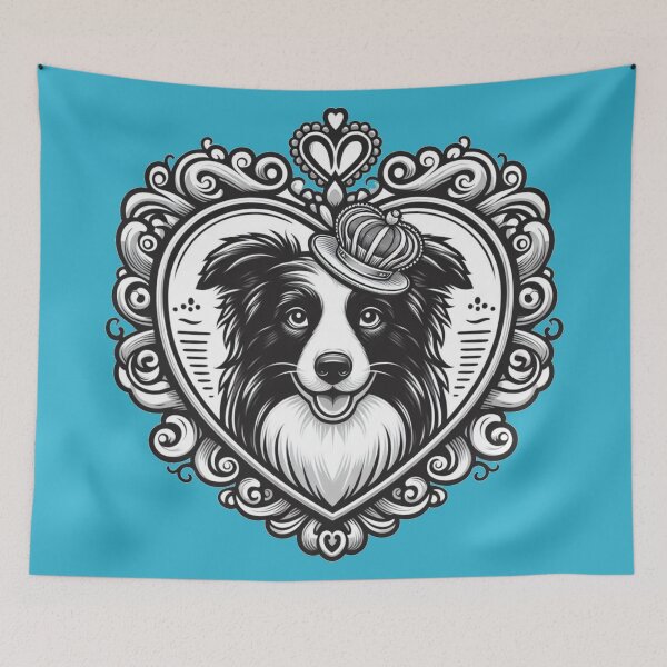 Item preview, Border Collie Black And White Dog smiley Crown Dog Valentine designed and sold by CoffeeIsATrip.