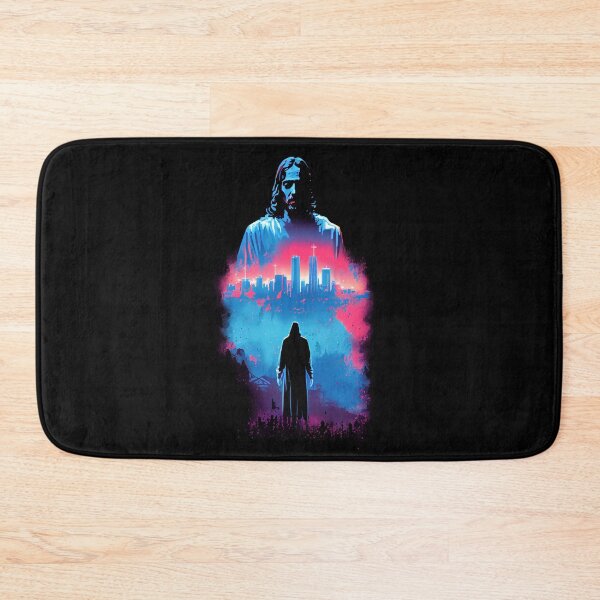 Item preview, Silhouette of Jesus Above Humanity and Satan on Earth designed and sold by CreativeX7.