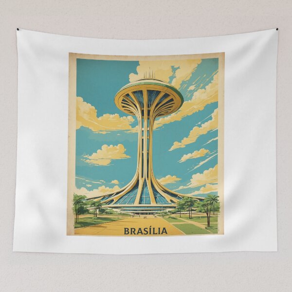 Item preview, Brasilia Brazil Vintage Poster Tourism  designed and sold by TravelersGems.