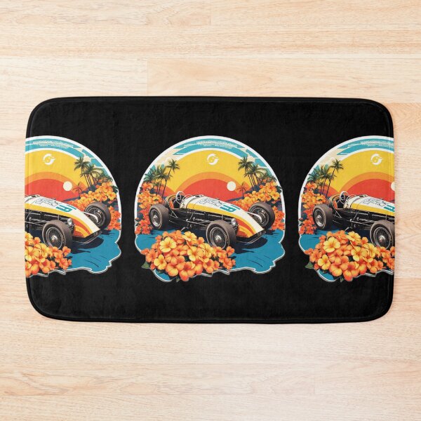 Item preview, Retro Vintage Race Car on a Hawaiian Beach designed and sold by NautiChic.