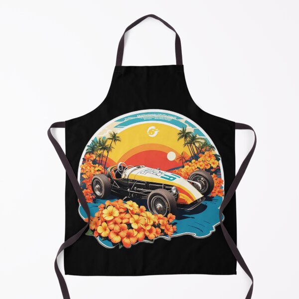 Item preview, Retro Vintage Race Car on a Hawaiian Beach designed and sold by NautiChic.