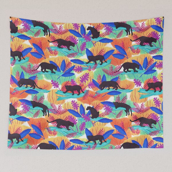 Item preview, Black Panthers with Colorful Background designed and sold by landpenguin.