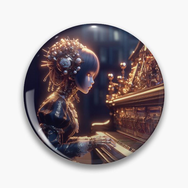 Item preview, Futuristic girl playing piano  designed and sold by Phael Design.