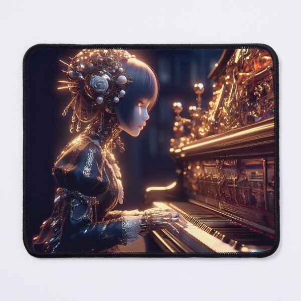Item preview, Futuristic girl playing piano designed and sold by Phael Design.