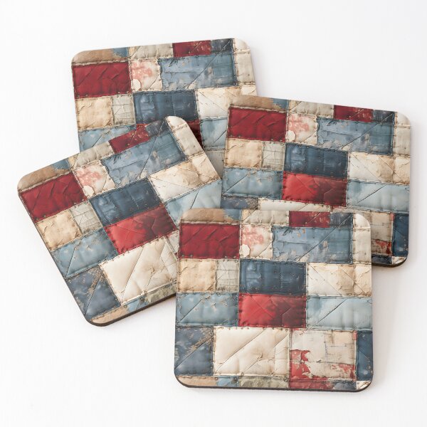 Item preview, Vintage Geometric Distressed Patchwork Pattern designed and sold by SecretDicer.