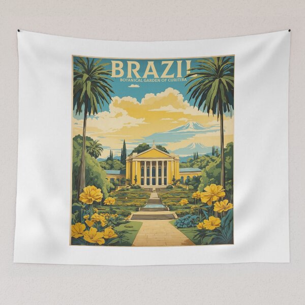 Item preview, Botanical Garden Curitiba Brazil Vintage Poster Tourism  designed and sold by TravelersGems.