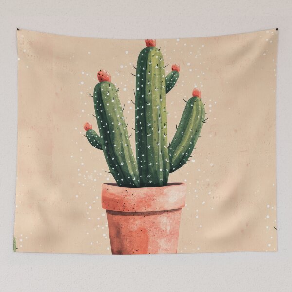 Item preview, Soothing Serenity: Minimalist Cactus Fresco Inspired by Rusticcore Abstractions designed and sold by Piotrek0001.