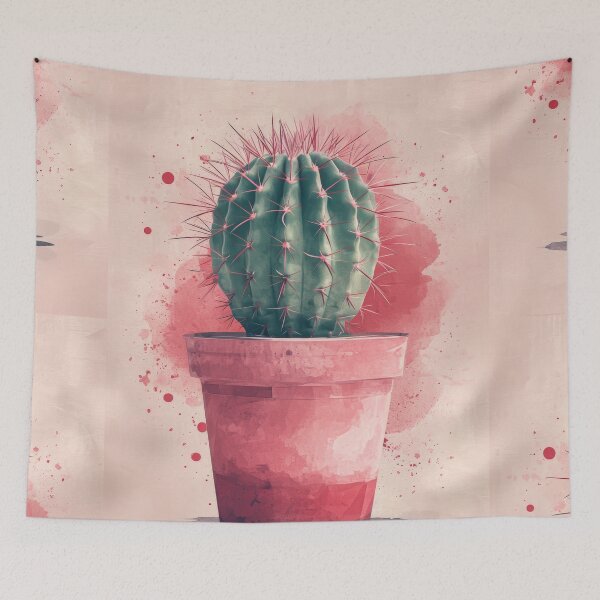 Item preview, Soothing Serenity: Minimalist Cactus Fresco Inspired by Rusticcore Abstractions designed and sold by Piotrek0001.