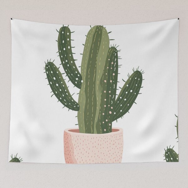 Item preview, Soothing Serenity: Minimalist Cactus Fresco Inspired by Rusticcore Abstractions designed and sold by Piotrek0001.
