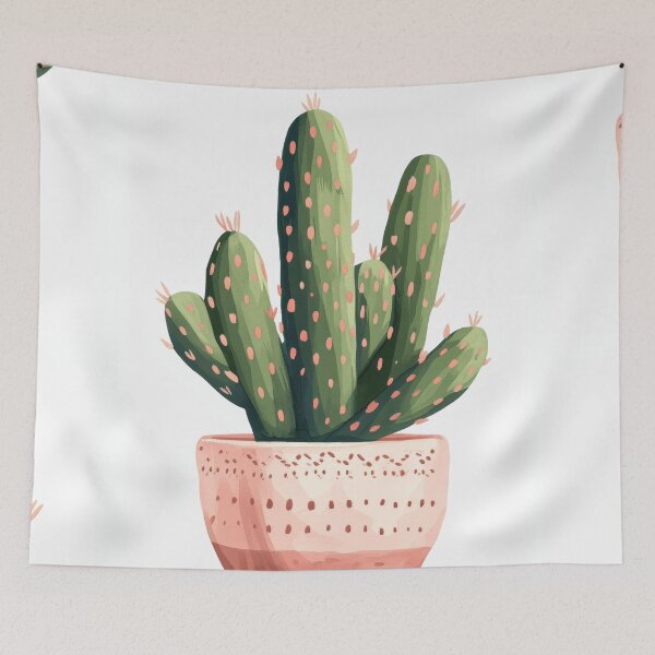 Item preview, Soothing Serenity: Minimalist Cactus Fresco Inspired by Rusticcore Abstractions designed and sold by Piotrek0001.