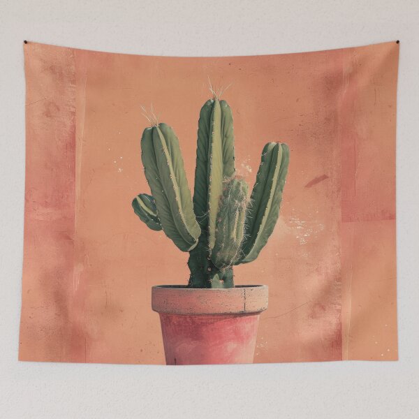 Item preview, Soothing Serenity: Minimalist Cactus Fresco Inspired by Rusticcore Abstractions designed and sold by Piotrek0001.