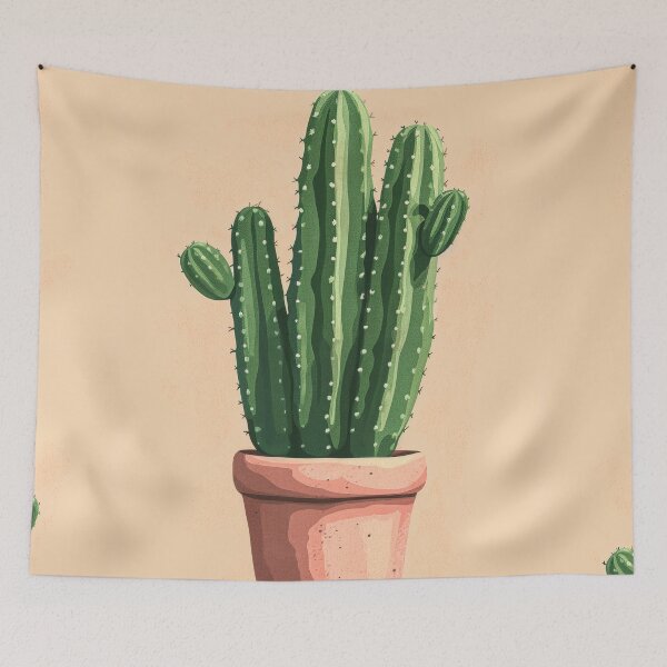 Item preview, Soothing Serenity: Minimalist Cactus Fresco Inspired by Rusticcore Abstractions designed and sold by Piotrek0001.