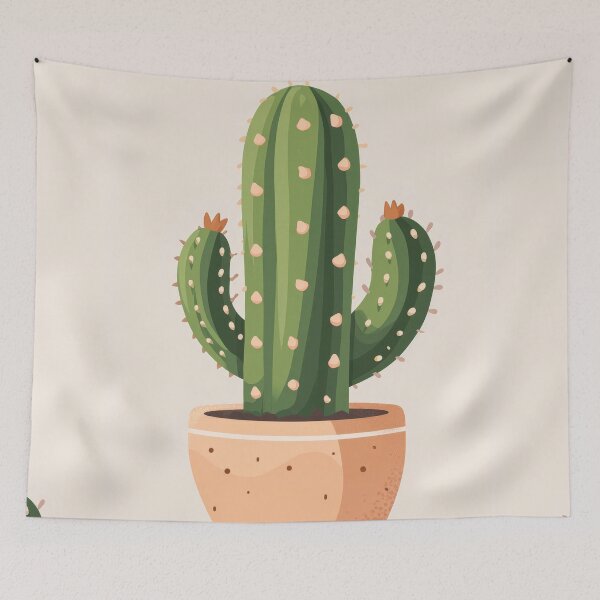 Item preview, Soothing Serenity: Minimalist Cactus Fresco Inspired by Rusticcore Abstractions designed and sold by Piotrek0001.